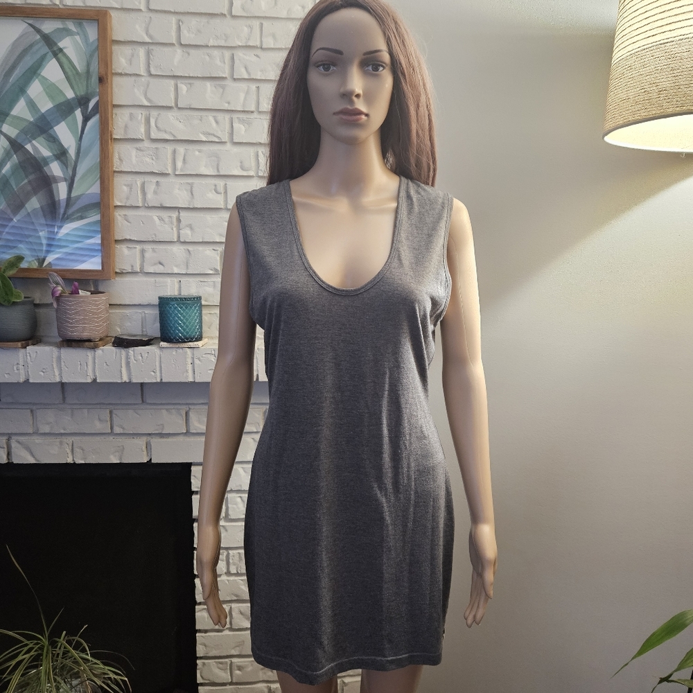 Revolve one teaspoon Gray Shirt Dress Mini Scoop Neck Sleeveless